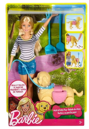 Barbie walk potty pooping - barbie,
