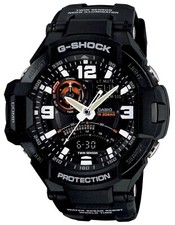 Casio G-Shock Twin Sensor Compass Aviator Black Resin Band Watch GA1000-1A