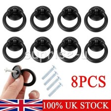 8x Black Ring Pull Handle