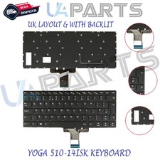 For Lenovo Yoga 510-14ISK 510-14AST 510S PM4CB-UK UK Laptop Keyboard.+ Backlight