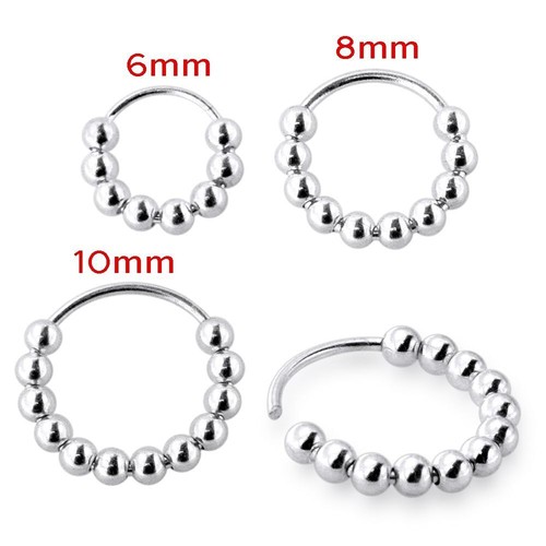 Bead nose hoop silver - bead,