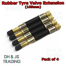 4x Flexible Rubber Tyre Valve Extension 105mm - Twin Wheel Lorry Van Bus Adapter