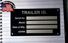 Blank Aluminum Trailer ID Data