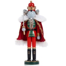 Wooden Nutcracker Soldier Christmas Decorations Vintage Xmas Gift Ornament 30CM