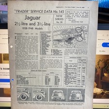 JAGUAR TRADER  DATA No 145 JAGUAR 2.5 & 3.5 1938 - 1948 series 20 original