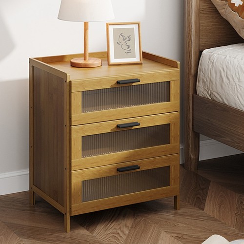 Drawer wooden bedside table - 3,