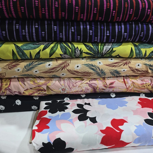 Floral viscose challis fabric - viscose,