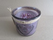 Fragranced Candle (Winter Berry) in Recycled Glass Heart Embossed - Clearance