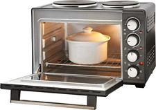 Quest 35379 26L Twin Hob Countertop Rotisserie and Convection Mini Oven/Adjustab