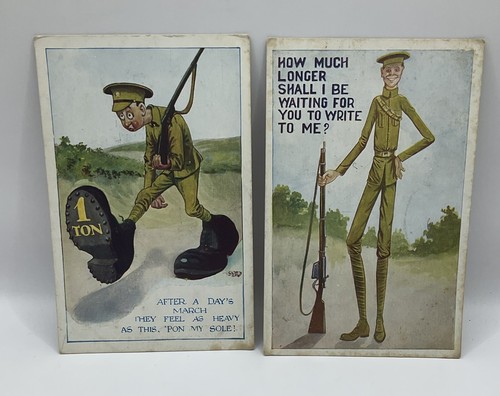 Military cartoon postcards - 2,