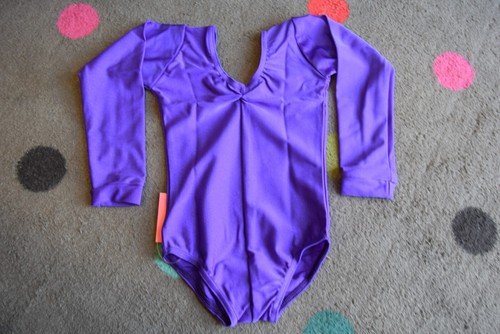 Purple lycra ruched front - , long