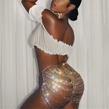 Women Bling Crystal Waist Belly Bikini Chain Underwear Tassel  Body Harness/NEW 