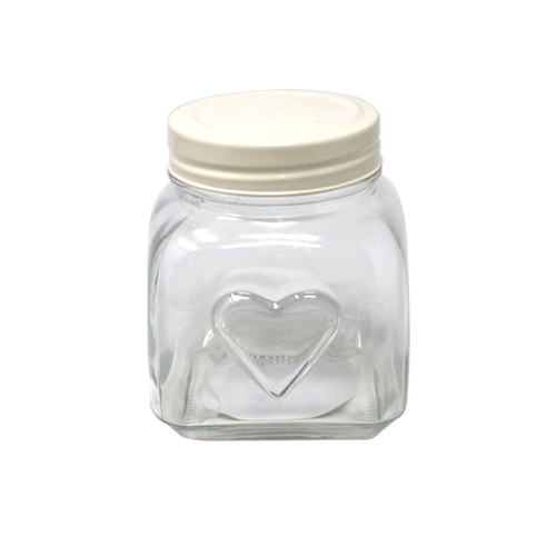 900ml embossed heart glass - 900ml,