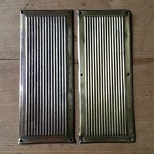 Pair vintage ribbed brass - pair,