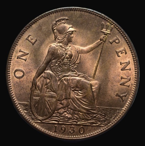 1930 george one penny bare - v,