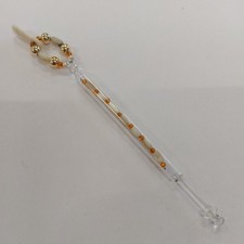 Vintage Glass Lace Bobbin with Pearl Beads