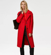 MARKS AND SPENCER M&S Beautiful Poppy Red Textured Single Breasted Coat, UK 16!