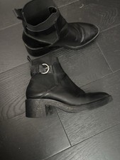 Zara Girls Youth Ankle Boots Size 3 Eur 36 Black With Buckle Detail