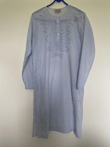 Pale blue muslin kurta tunic - blue,