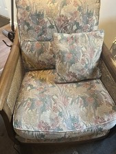 Ercol Bergere 3-Seater Sofa 2 Armchairs and Footstool Good Condition