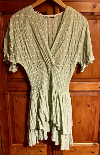 Zara green white polka dot - &,