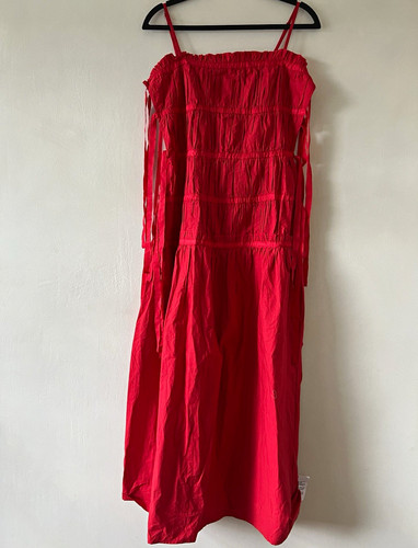 Topshop red cotton square neck
