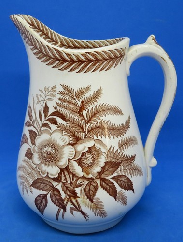 White ceramic brown transfer