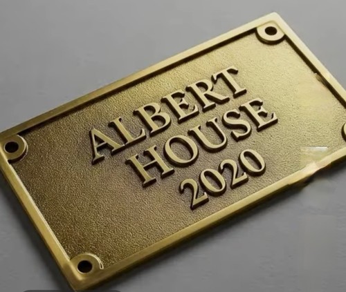 Personalized brass plaque - brass,