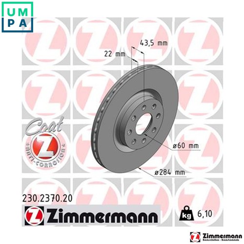 Brake disc 230 2370 - 2x, for