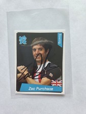 Hand Signed London Olympics 2012 panini sticker unused- Zac Purchase
