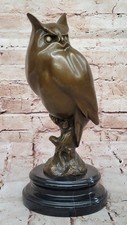 Bronze Statue Owl Marble Base