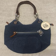 THE SAK INDIO VTG BLUE CROCHET