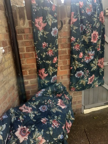 Bespoke sea blue green - green, floral