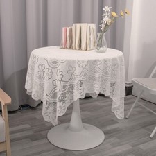 White Oval Lace Tablecloth