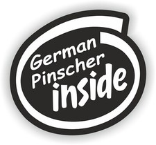 German Pinscher Inside Dog Sticker / Vinyl Waterproof Car Decals Graphics