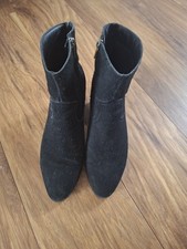 Soleflex Leather Suede Ankle Boots, Size 8 Zip Fastening.