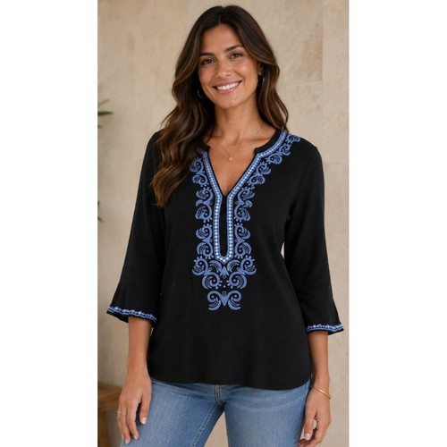Sulu womens black embroidered - sulu,