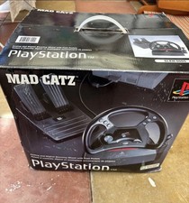 PlayStation Steering Wheel & Foot Pedals In Origanal Box By Mad Catz VGC FWO