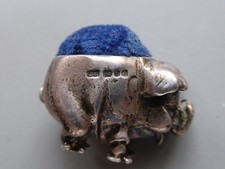 SILVER PIG PIN CUSHION -