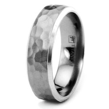 7MM Titanium Hammered Design