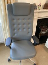 Vitra Id L Chair Grey Leather High back with headrest