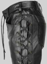 MEN'S BLACK LACE UP PANT BIKER