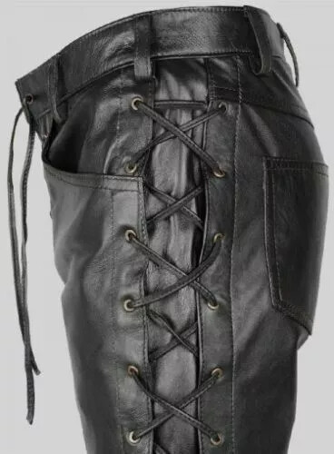 Men black lace - up, pant
