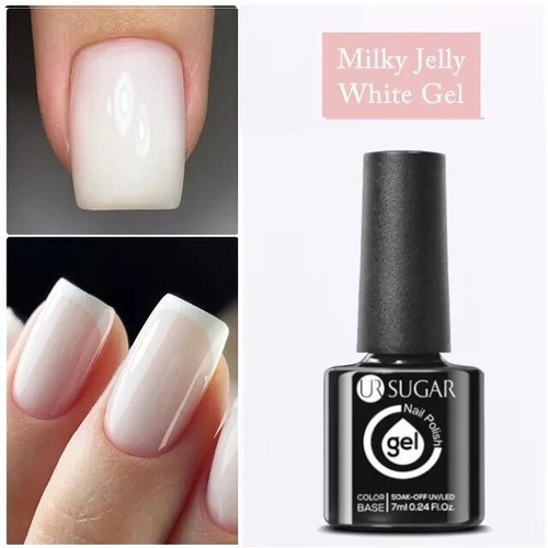 Milky jelly white gel nail - milky,