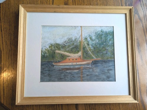 Vintage nautical oil painting - oil,