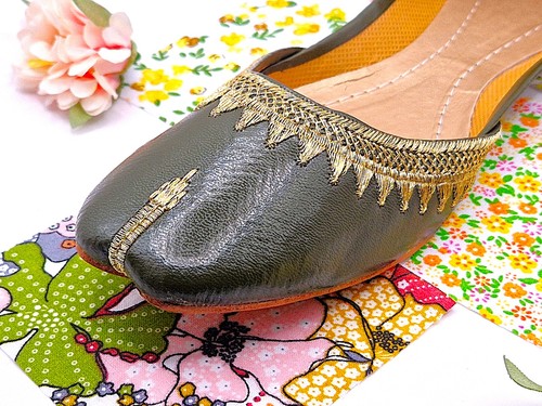 Green pakistani indian khussa - green,
