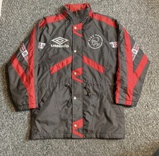 VTG Umbro Ajax 1996-97 Football Bench Jacket Coat Embroidered Padded Men’s Large