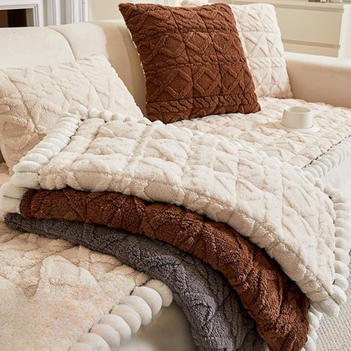 Thick plush sofa slip covers - plush,