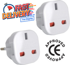2 x UK To EU Europe European Travel Adaptor Plug 2 Pin Adapter *CE Approved*.
