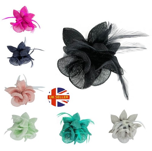 Small feather flower hair hat - feather,